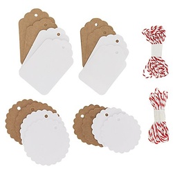 Geschenkanhänger "Mix", weiß & kraft, 4–7 cm, 24 Stück