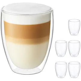 Relaxdays Latte Macchiato Glas 0,35 l 6-tlg.