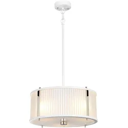 Corona Pendelleuchte weiß, nickel poliert Elstead Lighting DL-CORONA-3P-WPN