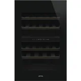 Smeg CVI040BE Einbau Weinlagerschrank 88 cm - 2 Temperaturzonen - Schwarzglas
