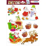 Herma 15113 Fensterbilder Weihnachten Weihnachtsmann Schneemann Geschenke, 7 Stück, selbstklebend, Kinder Fensteraufkleber, ablösbare Winter Fenstersticker, Fensterfolie Kinderzimmer Weihnachtsdeko