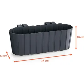 Spetebo Balkon Blumenkasten 39 x 13 x 13 cm Schwarz