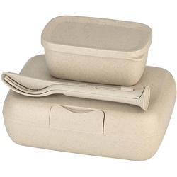 Koziol - Candy Ready Lunchbox-Set & Besteck-Set, nature desert sand (3er-Set)