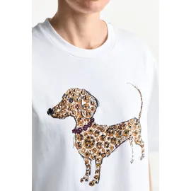 richroyal T-Shirt Hundeprint Weiß L