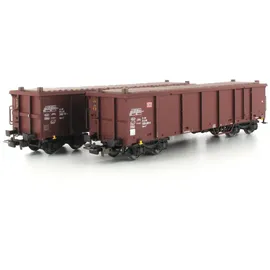 PIKO 2er Set Offene Güterwagen Eaos mit Holzladung H0