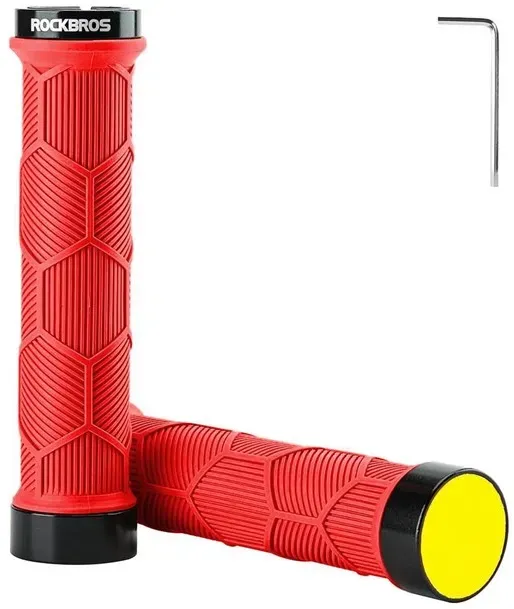 40720007002 bicycle grips with reflector - red