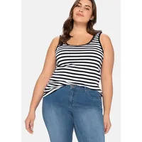 Sheego Tanktop in schwarz-weiß | Gr.: 46