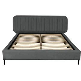 Fun Möbel Polsterbett Doppelbett Miami 140x200cm Komplettset In Stoff Now Or Never Dunkelgrau, Textil, 140x200 cm, Schlafzimmer, Betten, Polsterbetten