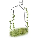 4er Set Rankbogen Metall Geschwungen 240 Cm, Royaler Rosenbogen Mit Spitze, Rankhilfe Und Gartendeko Für Draußen, Grün