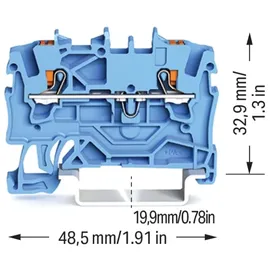 WAGO 2201-1204 Durchgangsklemme 4.20 mm Push-In-Klemme Blau