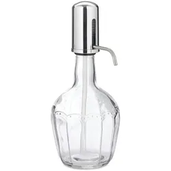 Relaxdays Wasserspender Handpumpe, Getränkespender manuell bedienbar, Trinkspender Füllvolumen 2,4 Liter, transparent