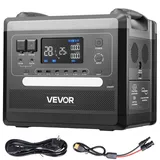 VEVOR Tragbare Powerstation, 2400W 2160Wh Solargenerator mit 10 Ausgängen und einstellbarer Eingangsleistung, erweiterbarer LiFePO4-Akku für Zuhause, Camping und Wohnmobil (Solarpanel NICHT enthalten)