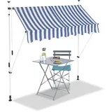 Relaxdays Klemmmarkise 200 x 120 cm blau gestreift