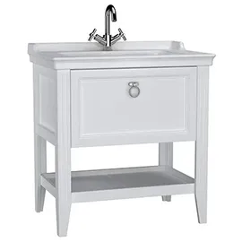 Vitra Valarte Set 80 cm, Möbelwaschtisch + Waschtischunterschrank 1 Vollauszug, weiß matt/Waschtisch weiß hochglanz