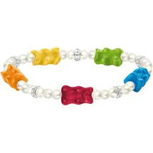 Thomas Sabo Perlenarmband mit Goldbären bunt 19 cm