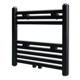 vidaXL Heizkörper Handtuchheizkörper Warmwasser Gerade 480 x 480 mm schwarz