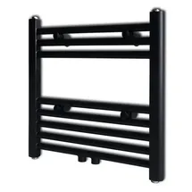 vidaXL Heizkörper Handtuchheizkörper Warmwasser Gerade 480 x 480 mm schwarz