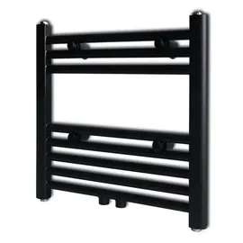 vidaXL Heizkörper Handtuchheizkörper Warmwasser Gerade 480 x 480 mm schwarz