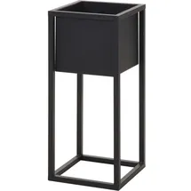 H & S Collection H&S Collection Blumentopf mit Ständer Metall Schwarz 50 cm