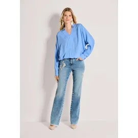 Madeleine Langarmbluse Wickel-Look Blau 44