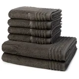 VOSSEN Handtuch Set Vienna Style Supersoft, Walkfrottee (Spar-Set, 6-St), 4 X Handtuch 2 X Duschtuch - im Set - Baumwolle grau