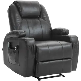 CLP Sessel Hepler mit Massagefunktion I Verstellbare Rückenlehne Mit Fußstütze Und Getränkehalter I TV-Sessel Mit Wärmefunktion Und Remote