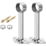 QUARKZMAN 2 Stück Gardinenstange Halterung Handtuchstange vorhangstange für 32mm/1,26" Rohrlänge 150mm/5,91" Edelstahl Deckenhalterung Gardinenstange für Wände Kleiderschrank Gardinenrohr