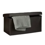 Relaxdays Sitzbank mit Stauraum Kunstled, Braun braun