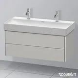 Duravit XSquare Waschtischunterschrank, 2 Schubkästen, Betongrau Matt