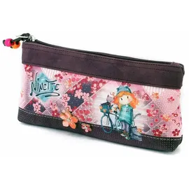 Forever Ninette Bicycle-Set von Zwei Kosmetiktaschen, Weinrote, 26 x 15 cm