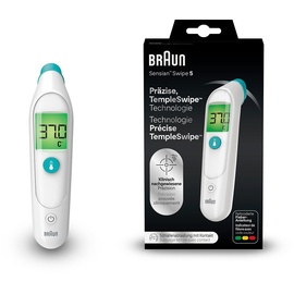 Braun Sensian Swipe 5 Schläfenthermometer |TempleSwipe Technologie | Farbcodiertes Digitaldisplay | Geeignet für Babys und Kinder | 3-Sekunden-Ergebnisse | Die #1 Marke bei Ärzten(1) | BST200