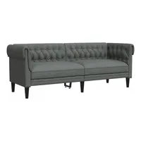 vidaXL Chesterfield-Sofa 3-Sitzer Dunkelgrau Stoff