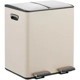 Relaxdays Mülleimer 15 l Beige/Silber