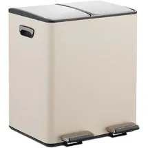 Relaxdays Mülleimer 15 l Beige/Silber