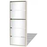 vidaXL Schuhschrank mit 5 Fächern Spiegel Eiche 63x17x169,5 cm