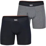 SAXX Underwear Herren Vibe Xtra Fly 2er Pack Boxer (Größe M, schwarz)