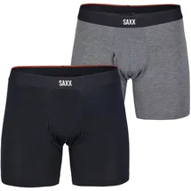 SAXX Underwear Herren Vibe Xtra Fly 2er Pack Boxer (Größe M, schwarz)