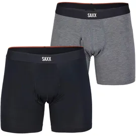 SAXX Underwear Herren Vibe Xtra Fly 2er Pack Boxer (Größe M, schwarz)