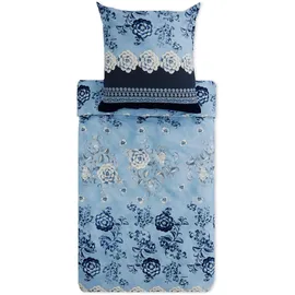 BASSETTI Paraggi Floral Blau 155 x 220 cm + 80 x 80 cm