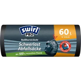 Swirl swirl® Schwerlastsäcke PROFI 1183 60,0 l schwarz, 12 St.