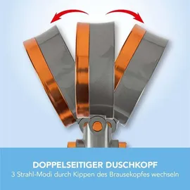EasyMaxx Duschkopf Water-Control Bis zu 65% Wassersparen Spar Stopp Funktion 3 Strahl Modi Regendusche Turbo Brause optimaler Wasserdruck Bad [Silber]
