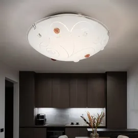 GLOBO Deckenleuchte 1-flammig rund opal mit Dekorsteinen, 1x LED 8,0 W 640 lm, D 25 cm