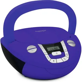 TechniSat Viola CD-1 - tragbarer Stereo CD-Player, Boombox mit praktischem Tragegriff (CD-Radio für Kinder, UKW Radiotuner, Bluetooth-Empfang, 2 x 1 W RMS-Leistung, Netz- und Batteriebetrieb) blau