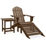 furnicato Gartenstuhl Adirondack-mit Fußstütze & Tisch Tannenholz Braun (1 St) braun