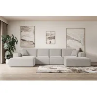 ALTDECOR Ecksofa mit Schlaffunktion und Bettkasten Corner Sofa Eckcouch Couch U-Form universal, links/rechts angeordnet Schlafcouch Ausziehbar Wohn... - Hellbraun