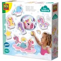 SES Creative 13253 Einhorn Badeinsel - Erstelle eine magische Welt in der Badewanne - Enthält Einhornfiguren und eine schwimmende Insel - Perfekt für fantasievolles Spielen