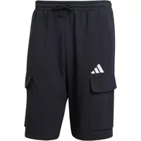 adidas Essentials Feel Cozy French Terry Cargo Shorts Black / White S