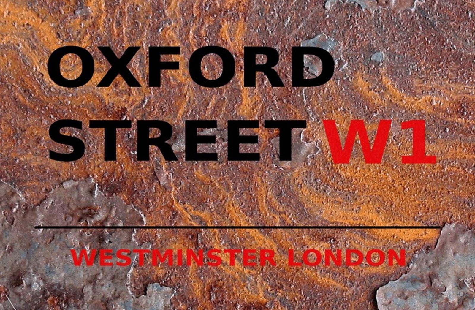 Schatzmix London Oxford Street Westminster W1 Rust Metallschild Wanddeko 20x30 tin Sign Blechschild, Blech, Mehrfarbig, 20x30 cm