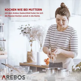 Arebos Glaskeramik Gaskochfeld 4 Flammen