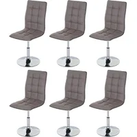Mendler 6er-Set Esszimmerstuhl HWC-C41, Stuhl Küchenstuhl, höhenverstellbar drehbar, Kunstleder